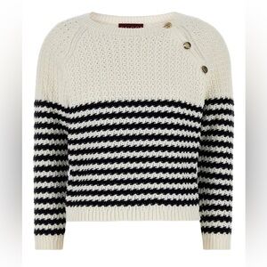 Gucci Women's White Striped Crochet cotton Sweater